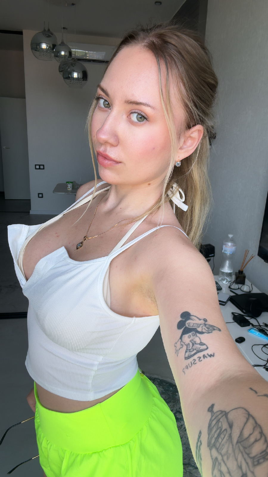 KateV in her underwear in Antwerp