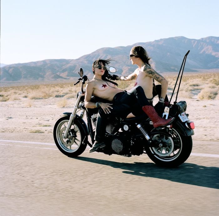 Girls on a motorcycle in Antwerp